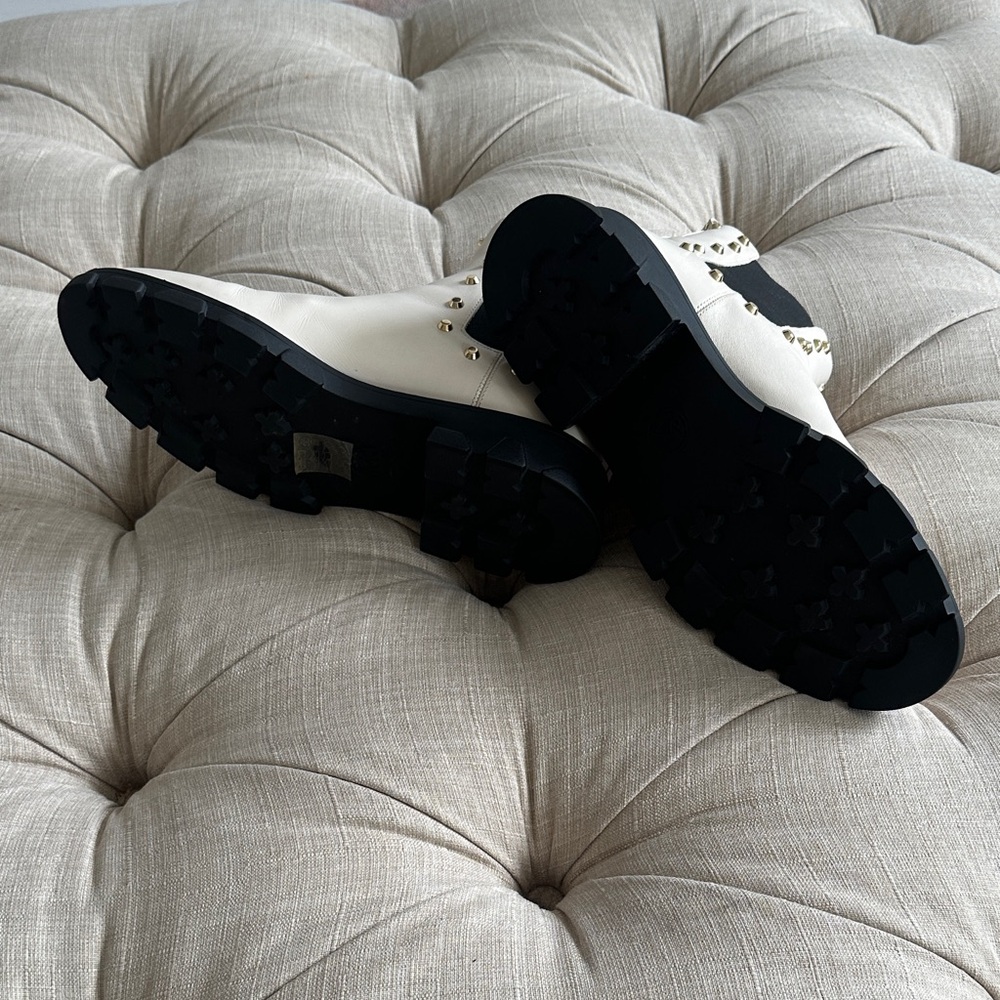 Michael Kors Cream and Black Studded Ankle Boots - Picture 7 of 10